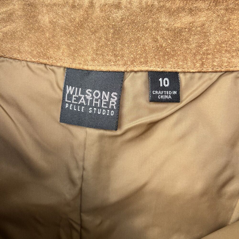 Wilsons Leather Brown Leather Maxi Skirt Western Cowgirl-Size 10 - Picture 4 of 7